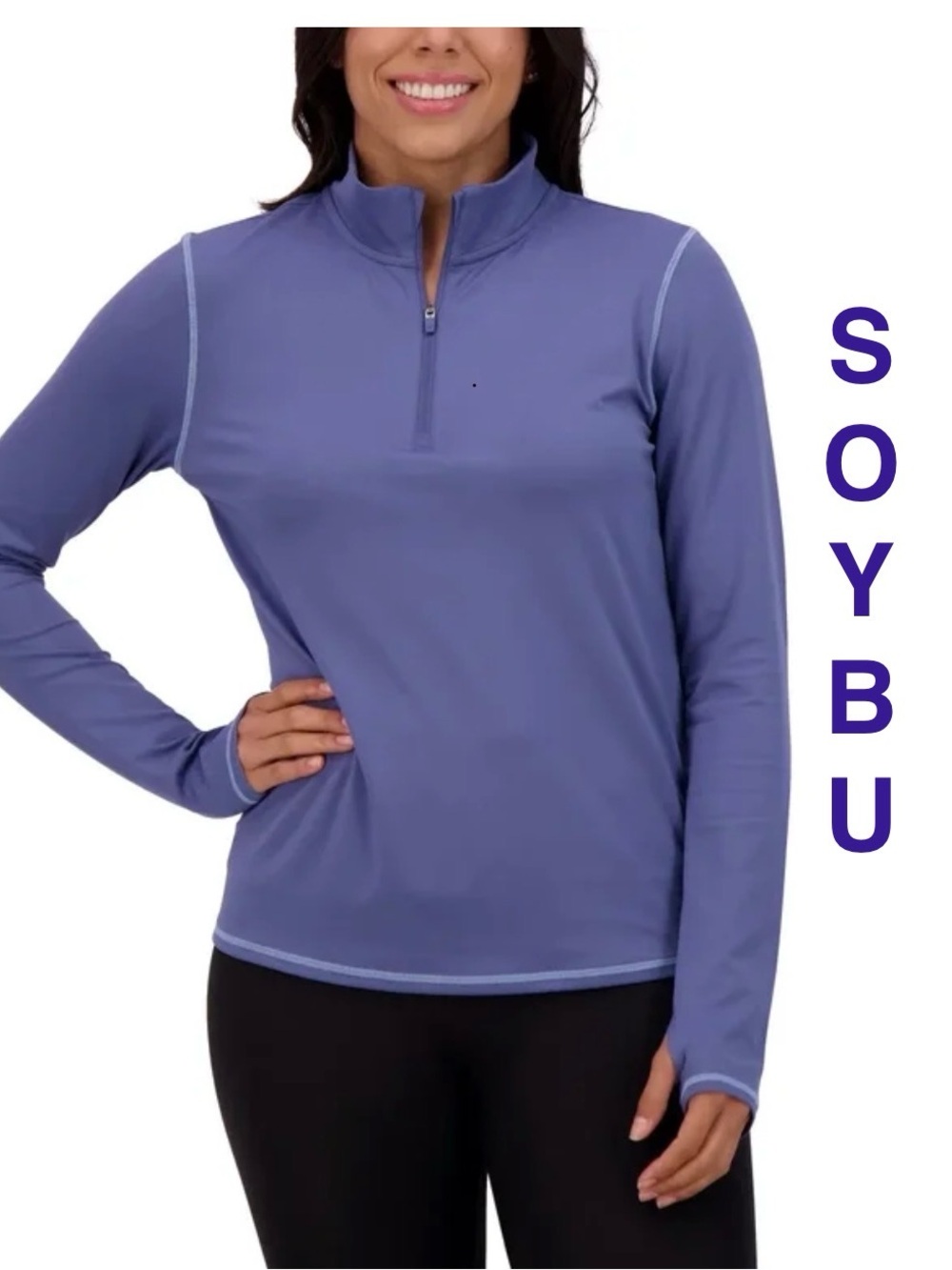 Soybu | Quarter Zip Long Sleeve Athletic Top w/ Mock Neck - Women’s Large